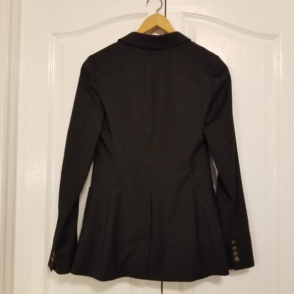 Talula Artizia Blazer Black Wool Jacket with Gold Buttons Cinched Waist US 2 - Picture 3 of 11